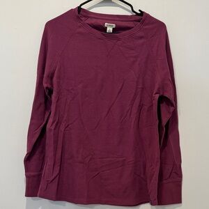 L.L. Bean Maroon Waffle Knit Top